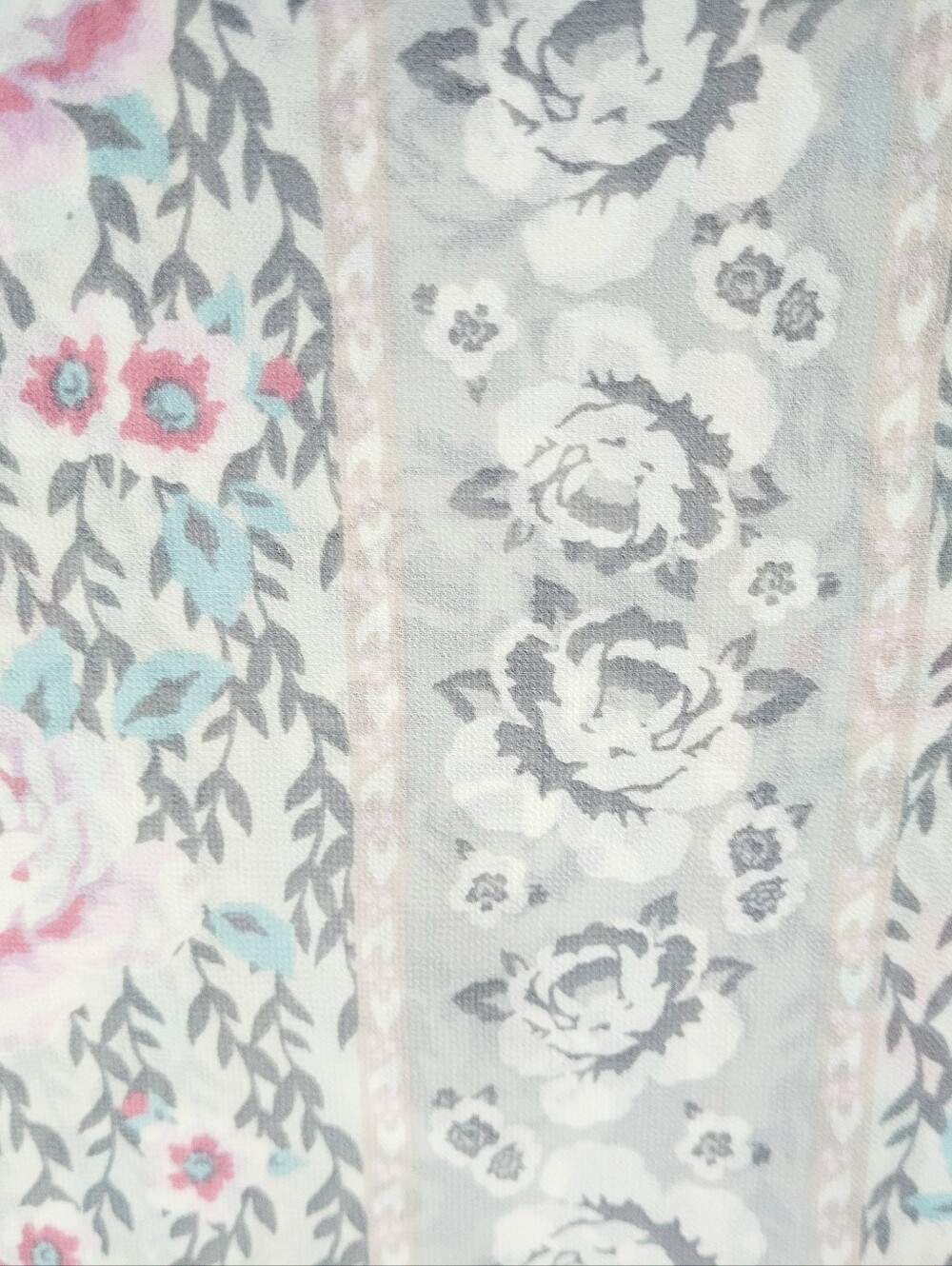 KUT from the Kloth Floral Blouse Medium Gray Pink Button Front Long Sleeve Top - Picture 8 of 12